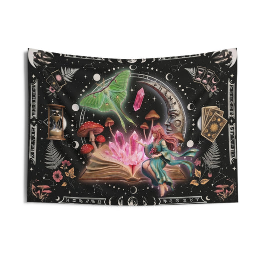Celestial Witchy Tapestry Wall Hanging, Cottagecore Decor, Dark Academia Decor, Aesthetic Wall Art, Dorm Room Decor, Large Wall Art