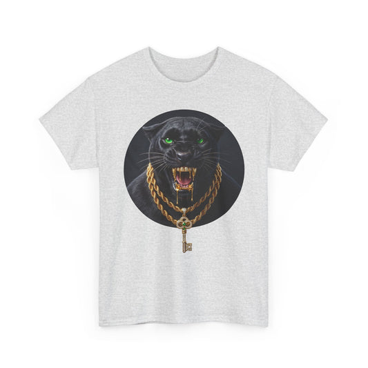 White Iced Out Panther Graphic Tee - Heavy Cotton Streetwear