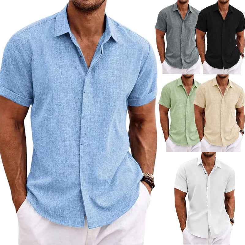 Vintage Linen Casual Hooded Shirt - Lightweight Long Sleeve Pullover Cotton Linen Streetwear Hoodie