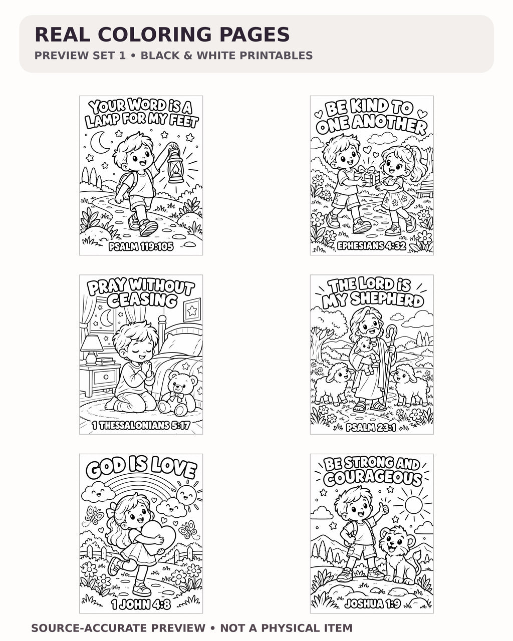 28 Bible Verse Coloring Pages for Kids | Christian Sunday School Printable PDF