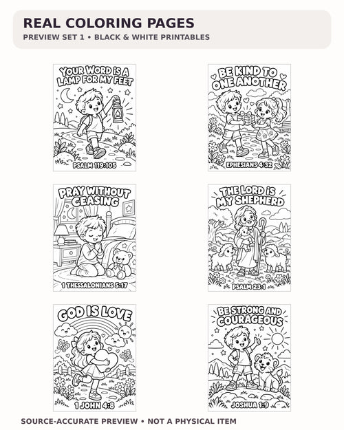 28 Bible Verse Coloring Pages for Kids | Christian Sunday School Printable PDF