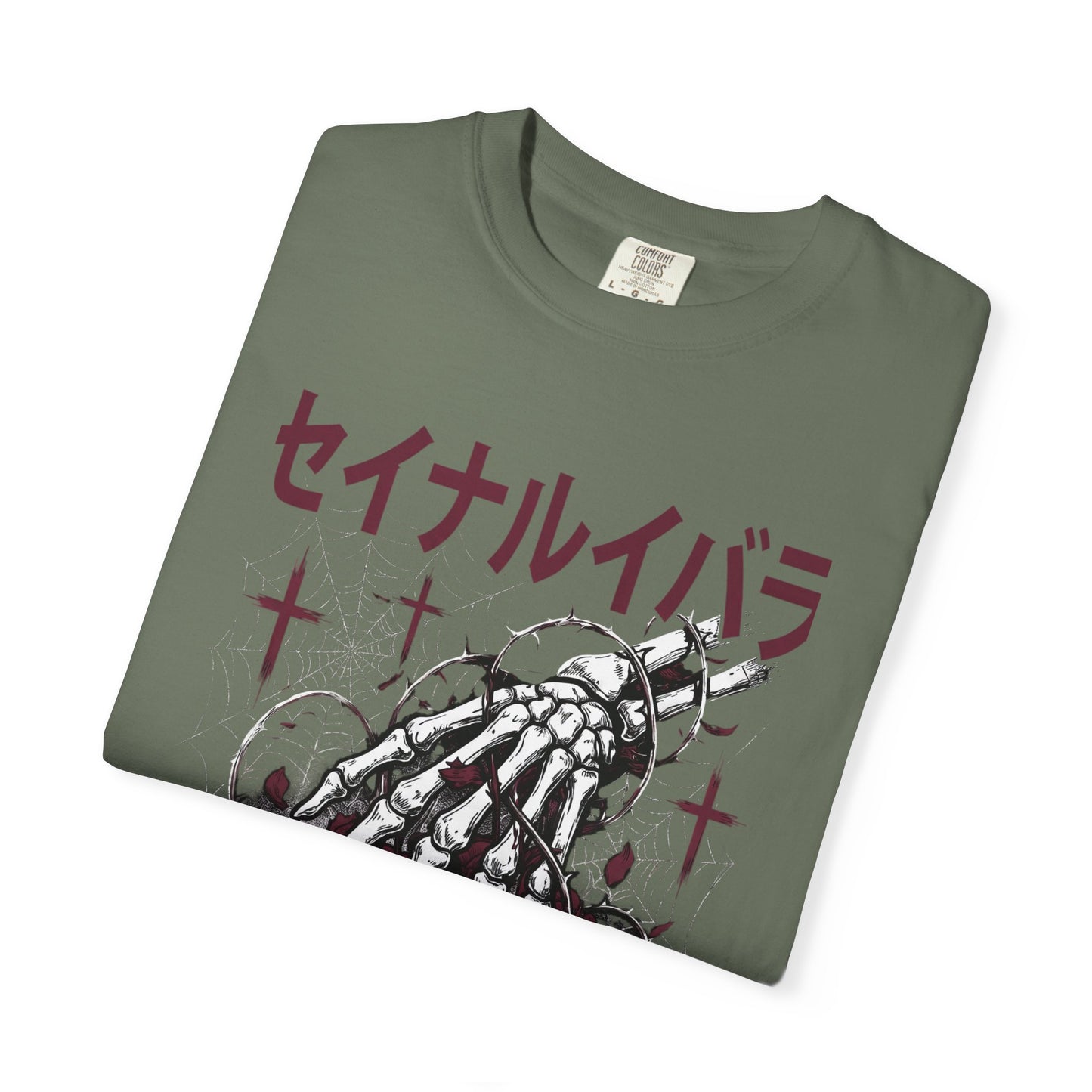 T-Shirt — Sacred Thorn Skeleton Hands Graphic Tee (セイナルイバラ)