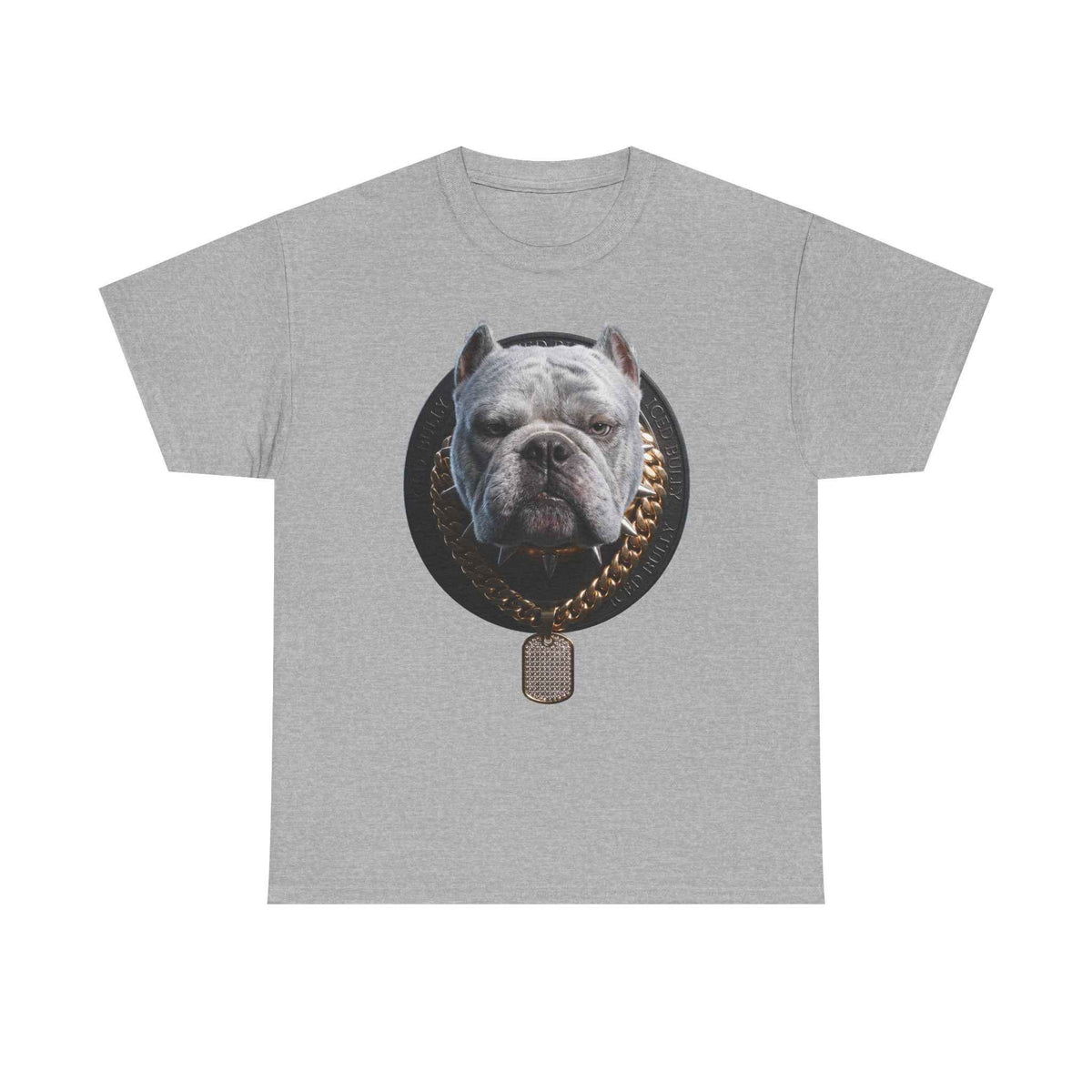 Bulldog Chain Shirt: 'Dog Tag' Graphic Tee for Dog Lovers