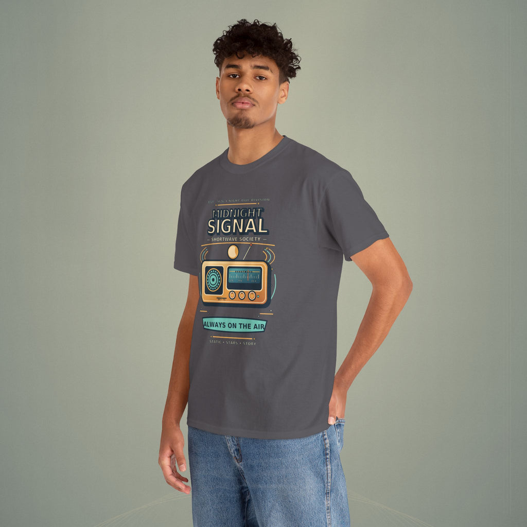 Midnight Signal Shortwave Society Tee | Vintage Ham Radio Operator Graphic Shirt | Gildan 5000
