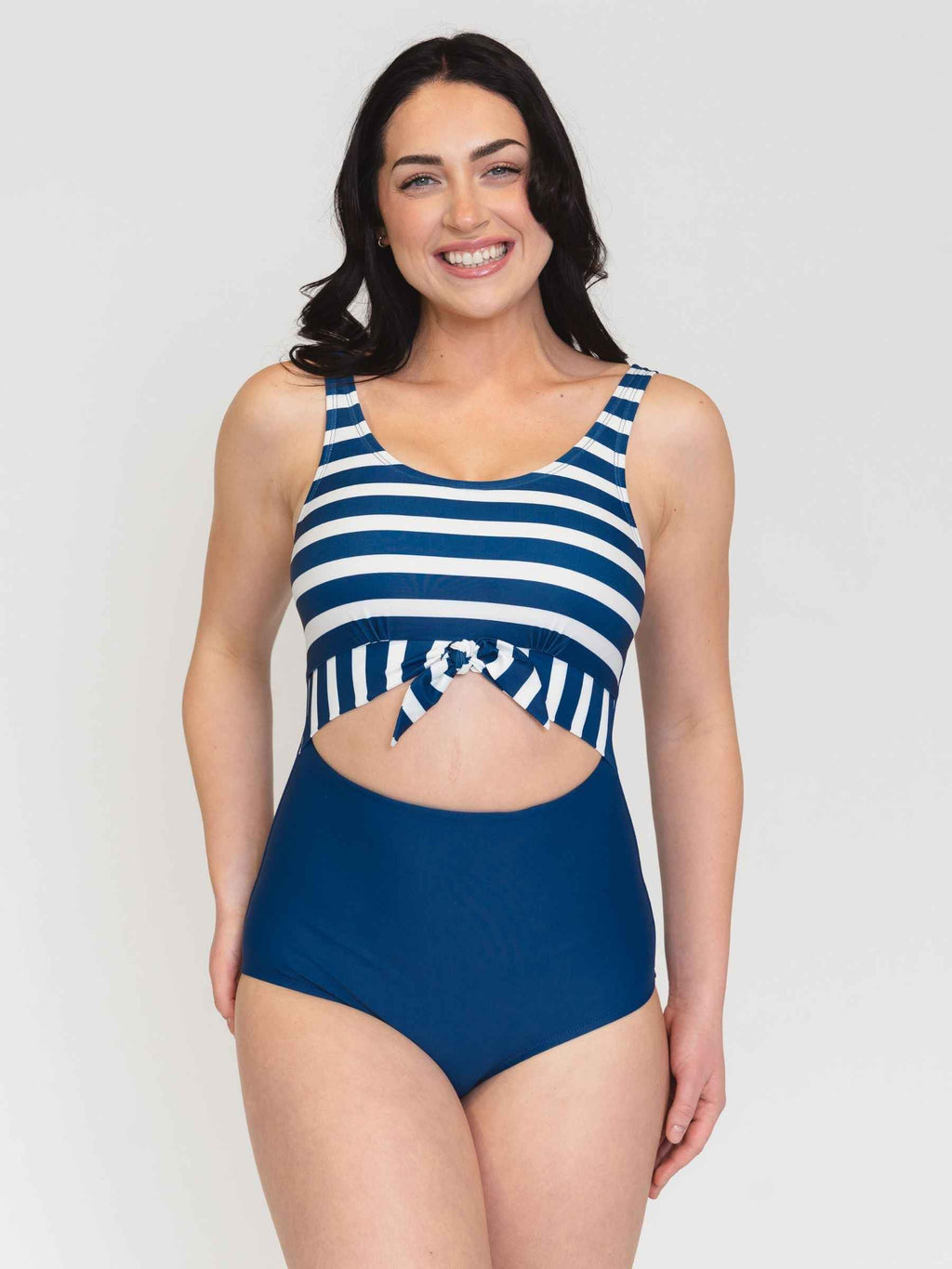 Navy Stripe Knotted One-Piece