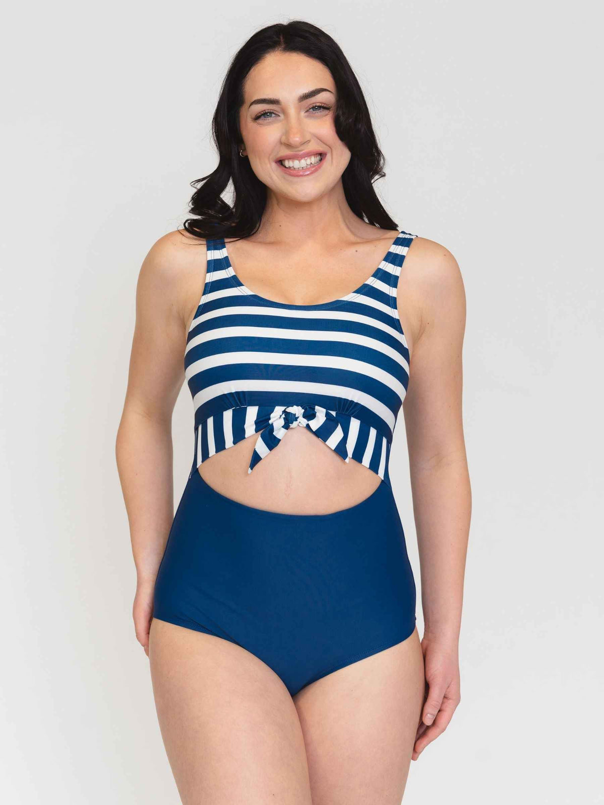 Navy Stripe Knotted One-Piece
