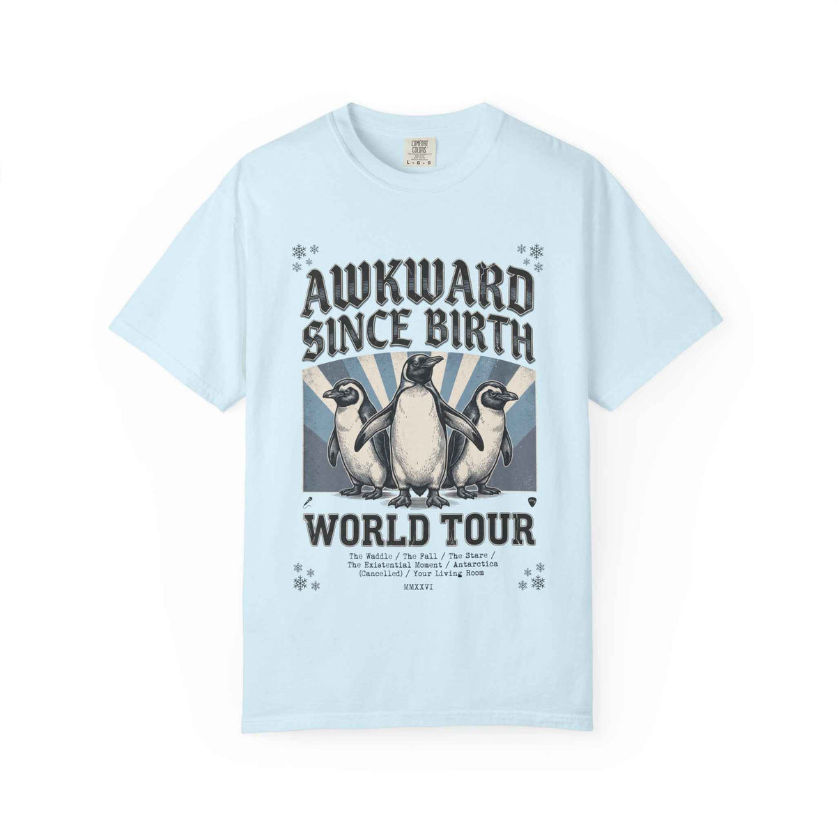 Vintage Washed Comfort Colors Penguin Tour Ironic Tee - Heavyweight Boxy