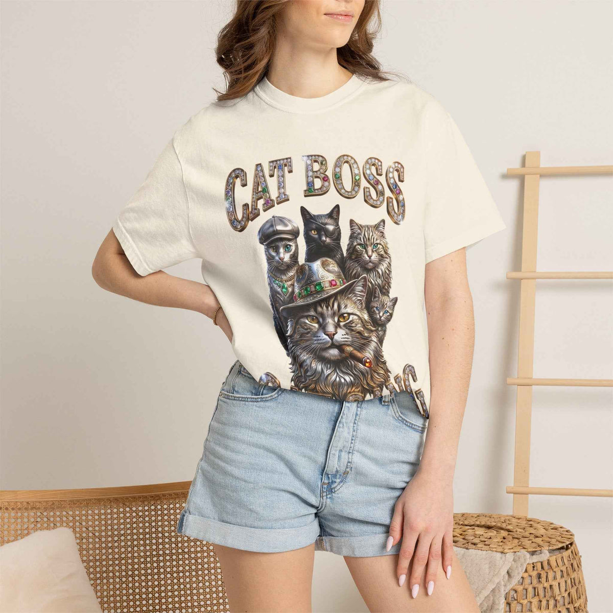 Cat Boss Cat Gang Graphic T-Shirt - Vintage Fit & Bold Print