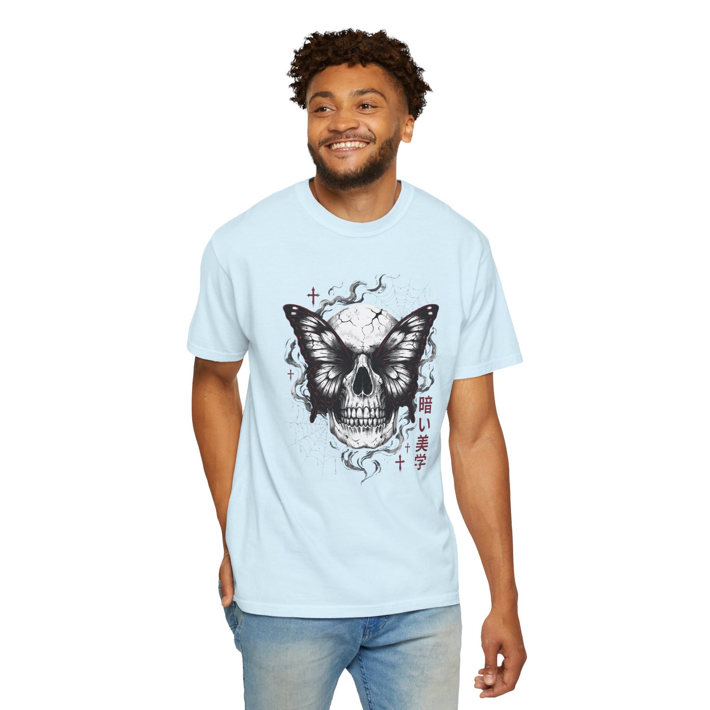 Skull Butterfly T-Shirt — Dark Aesthetic "暗い美学" Graphic Tee