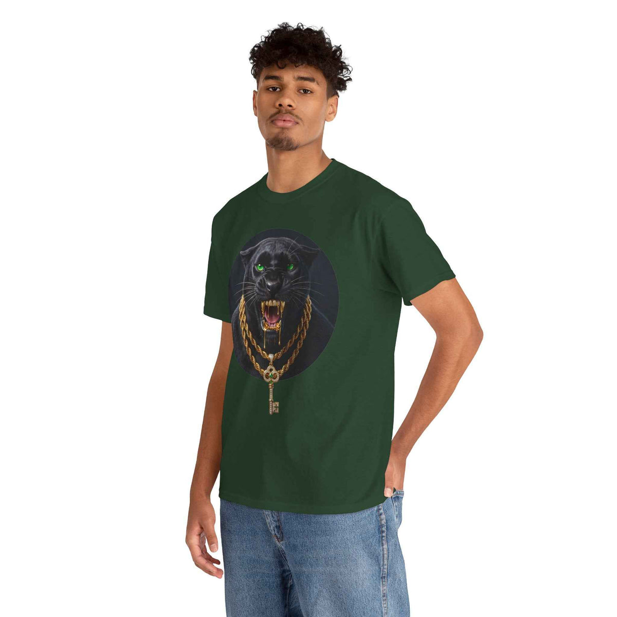 White Iced Out Panther Graphic Tee - Premium Heavy Cotton Streetwear