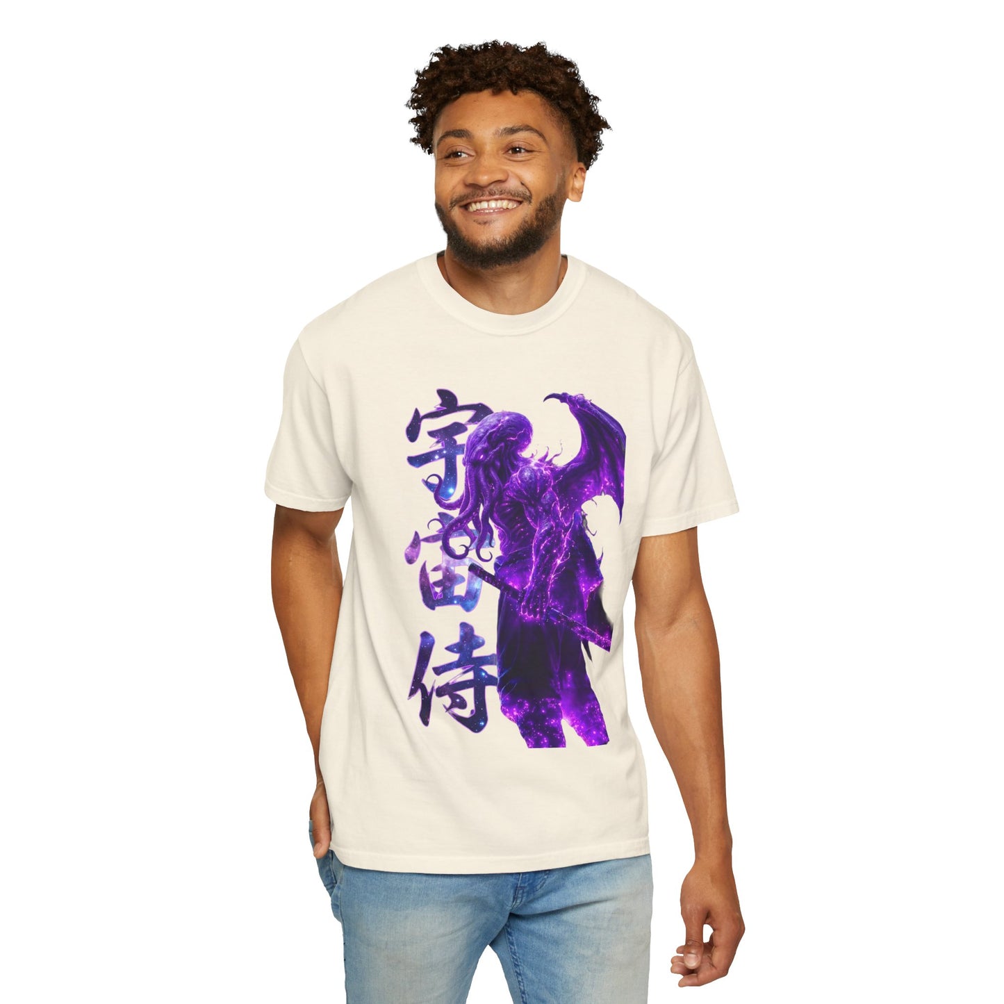 Purple Galaxy Monster Shirt Japanese Aesthetic T Shirt Cosmic Horror Graphic Tee Harajuku Streetwear Comfort Colors 1717 Apparel