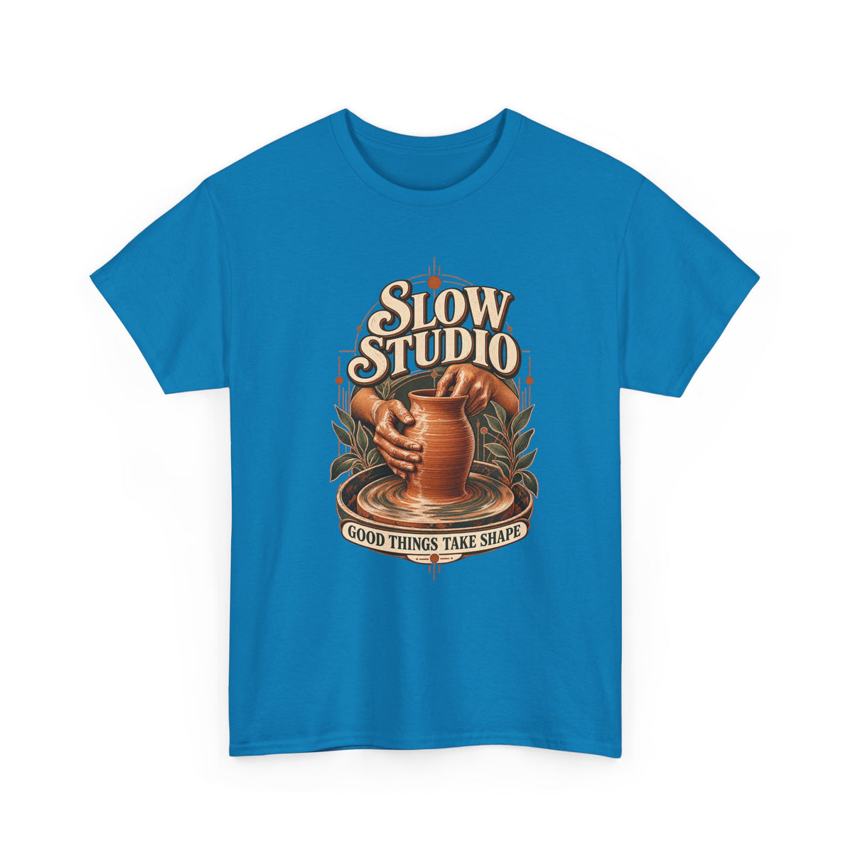 Slow Studio Pottery Wheel Graphic Tee | Good Things Take Shape | Gildan 5000