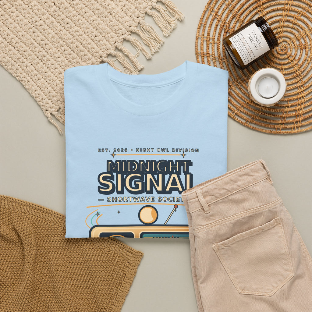 Midnight Signal Shortwave Society Tee | Vintage Ham Radio Operator Graphic Shirt | Gildan 5000