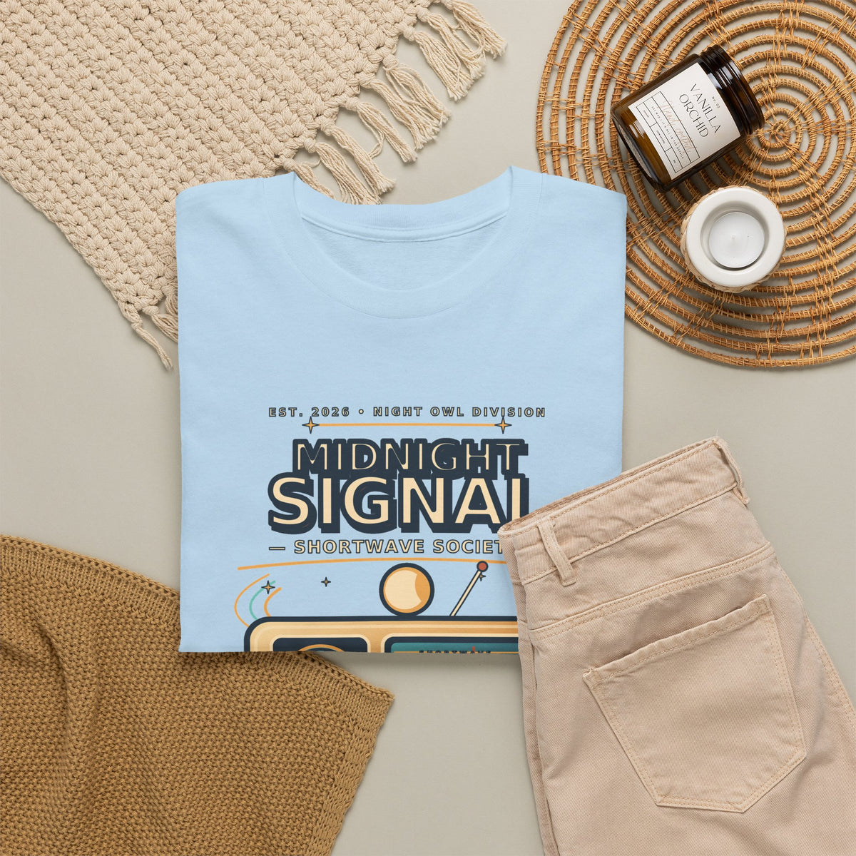 Midnight Signal Shortwave Society Tee | Vintage Ham Radio Operator Graphic Shirt | Gildan 5000