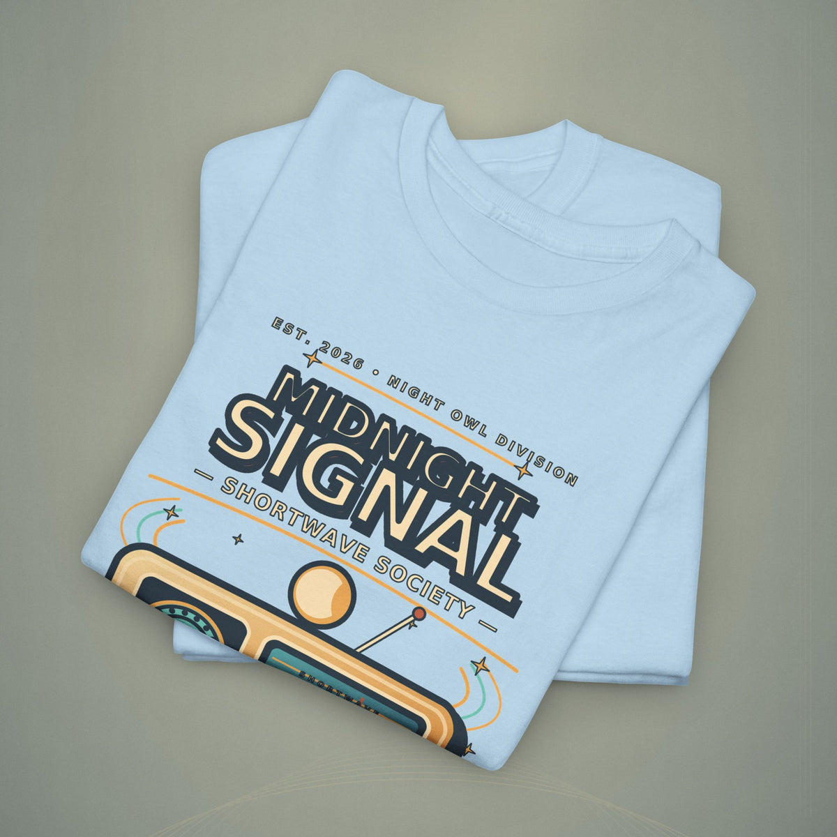 Midnight Signal Shortwave Society Tee | Vintage Ham Radio Operator Graphic Shirt | Gildan 5000