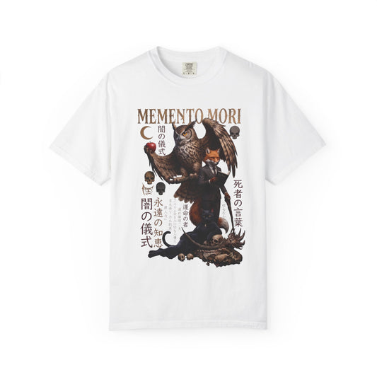 Memento Mori Graphic Tee | Vintage Celestial Gothic Shirts for Men & Women | Japanese Streetwear Aesthetics Heavyweight Comfort Colors 1717 T-Shirt