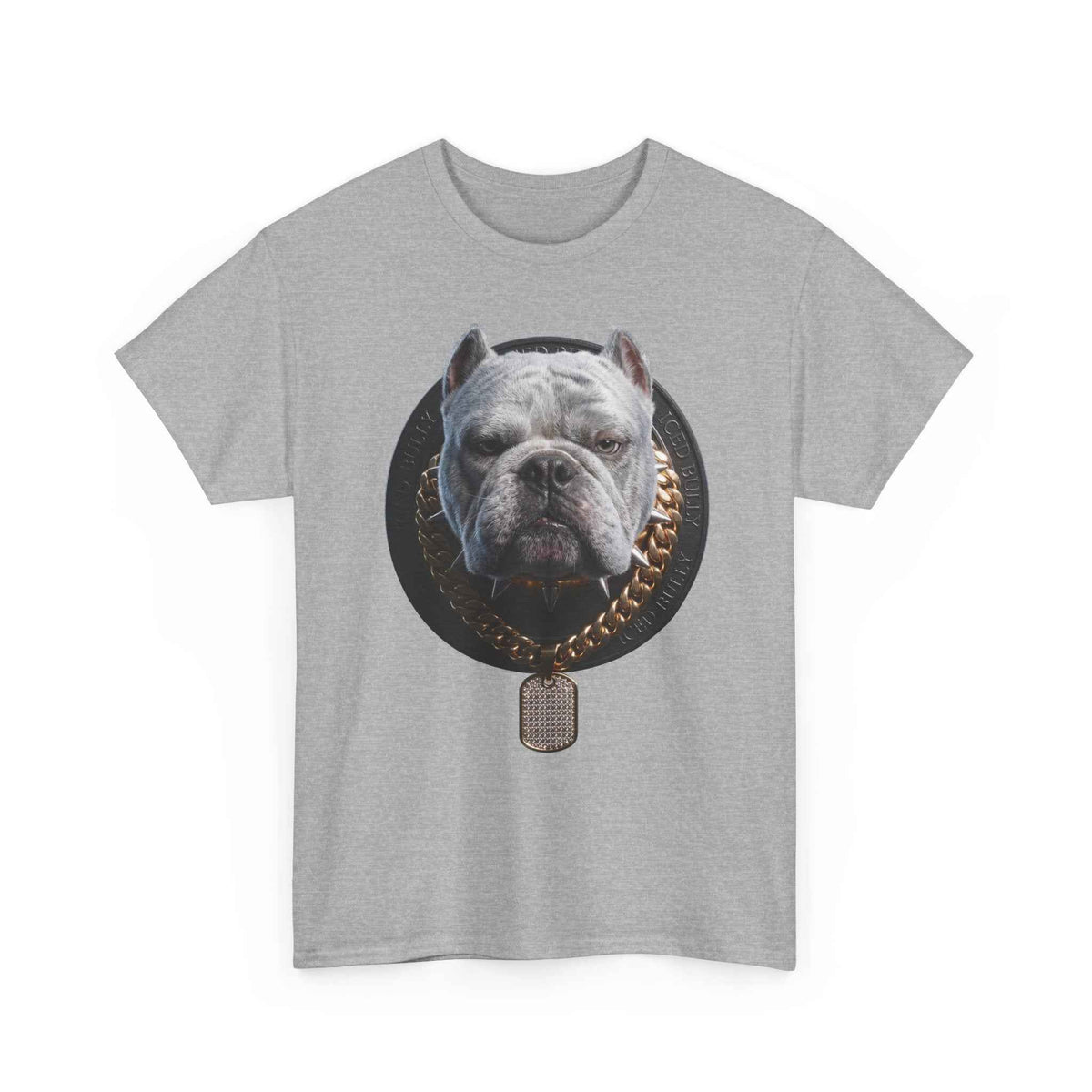 Bulldog Chain Shirt: 'Dog Tag' Graphic Tee for Dog Lovers