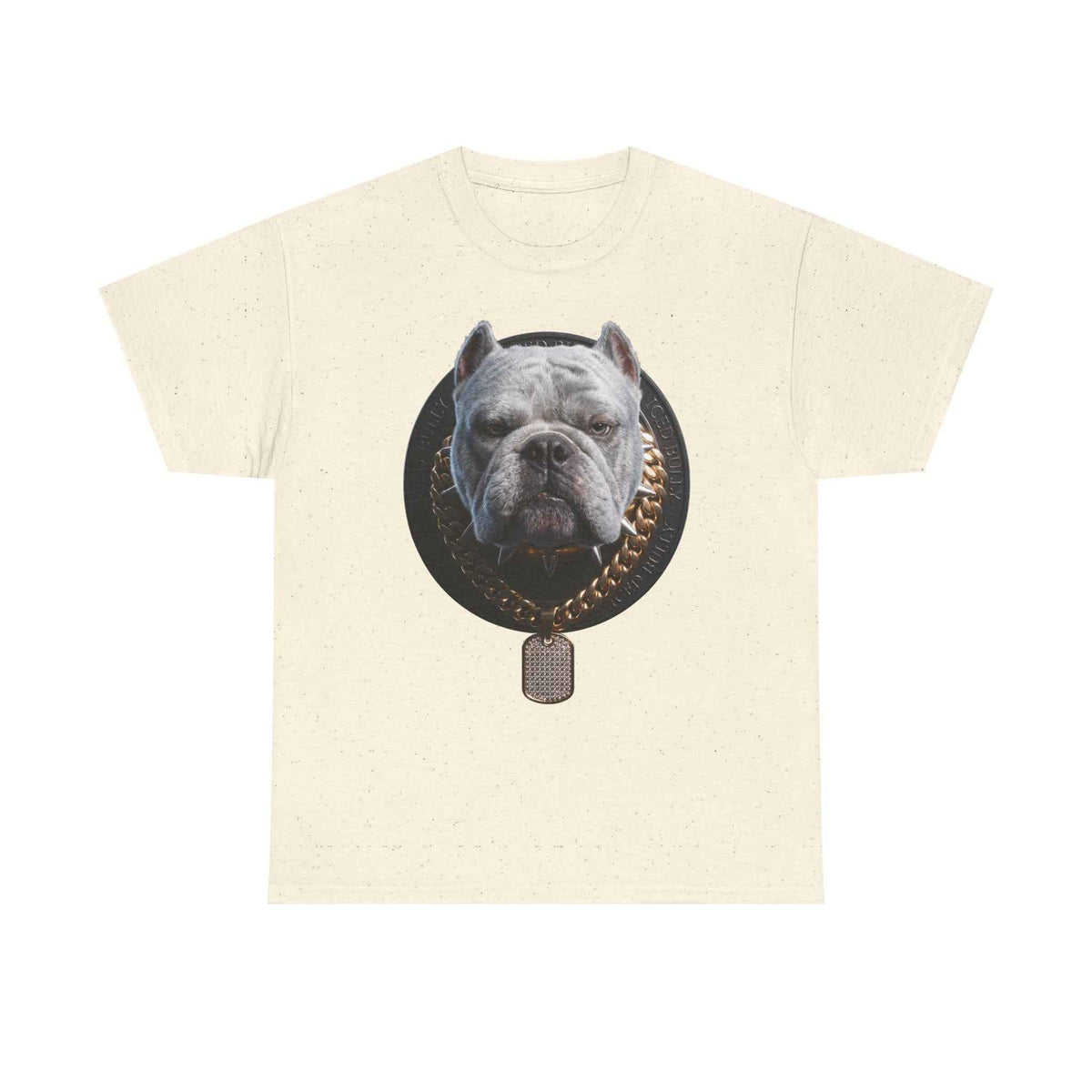 Bulldog Chain Shirt: 'Dog Tag' Graphic Tee for Dog Lovers