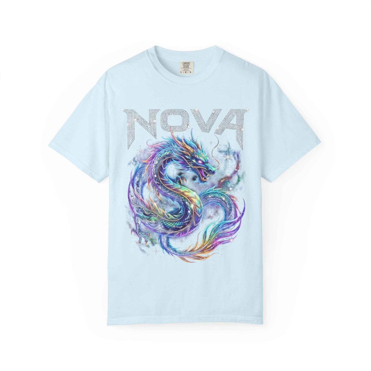 Retro Y2K Nova Celestial Dragon Graphic Tee - Heavyweight Cotton