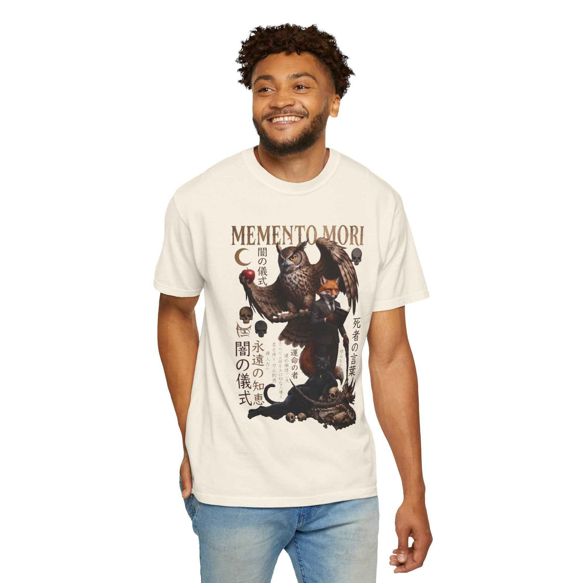 Memento Mori Graphic Tee: Gothic Celestial & Japanese Manga Unisex