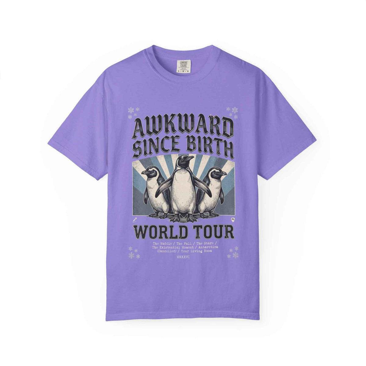 Vintage Washed Comfort Colors Penguin Tour Ironic Tee - Heavyweight Boxy