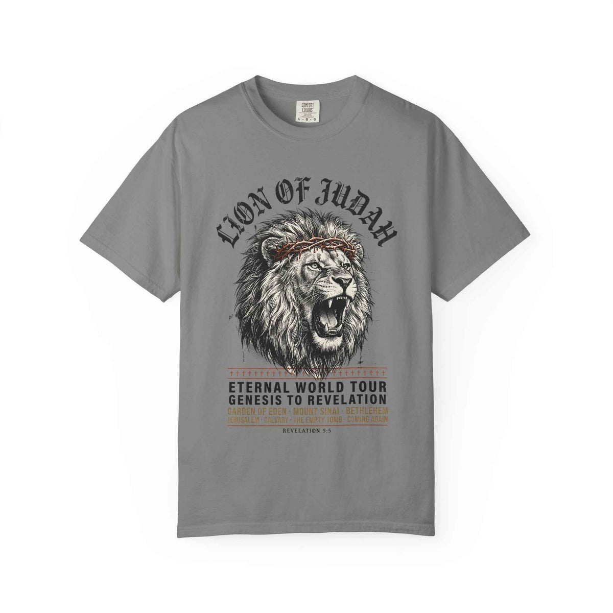 Vintage Lion of Judah Christian Tour Shirt - Heavyweight Comfort Colors Tee