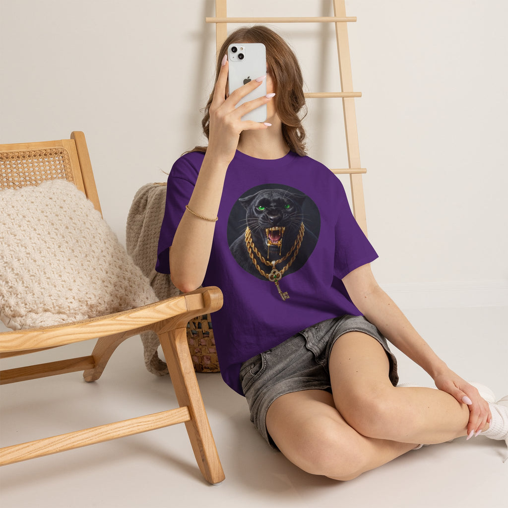 White Iced Out Panther Graphic Tee - Premium Heavy Cotton Streetwear