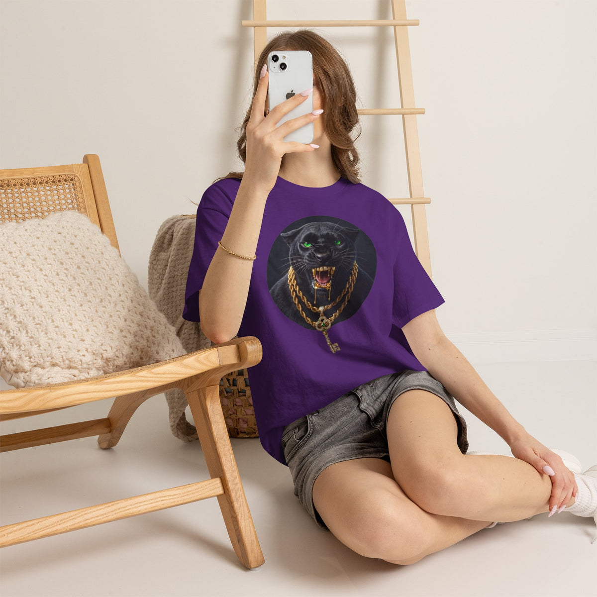 White Iced Out Panther Graphic Tee - Premium Heavy Cotton Streetwear