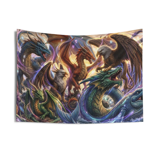 Fantasy-Drachen-Wandteppich, große Wandkunst für Gaming-Setup, ästhetische Wohnheim-Deko, Schlafzimmer-Wandkunst, Einweihungsgeschenk
