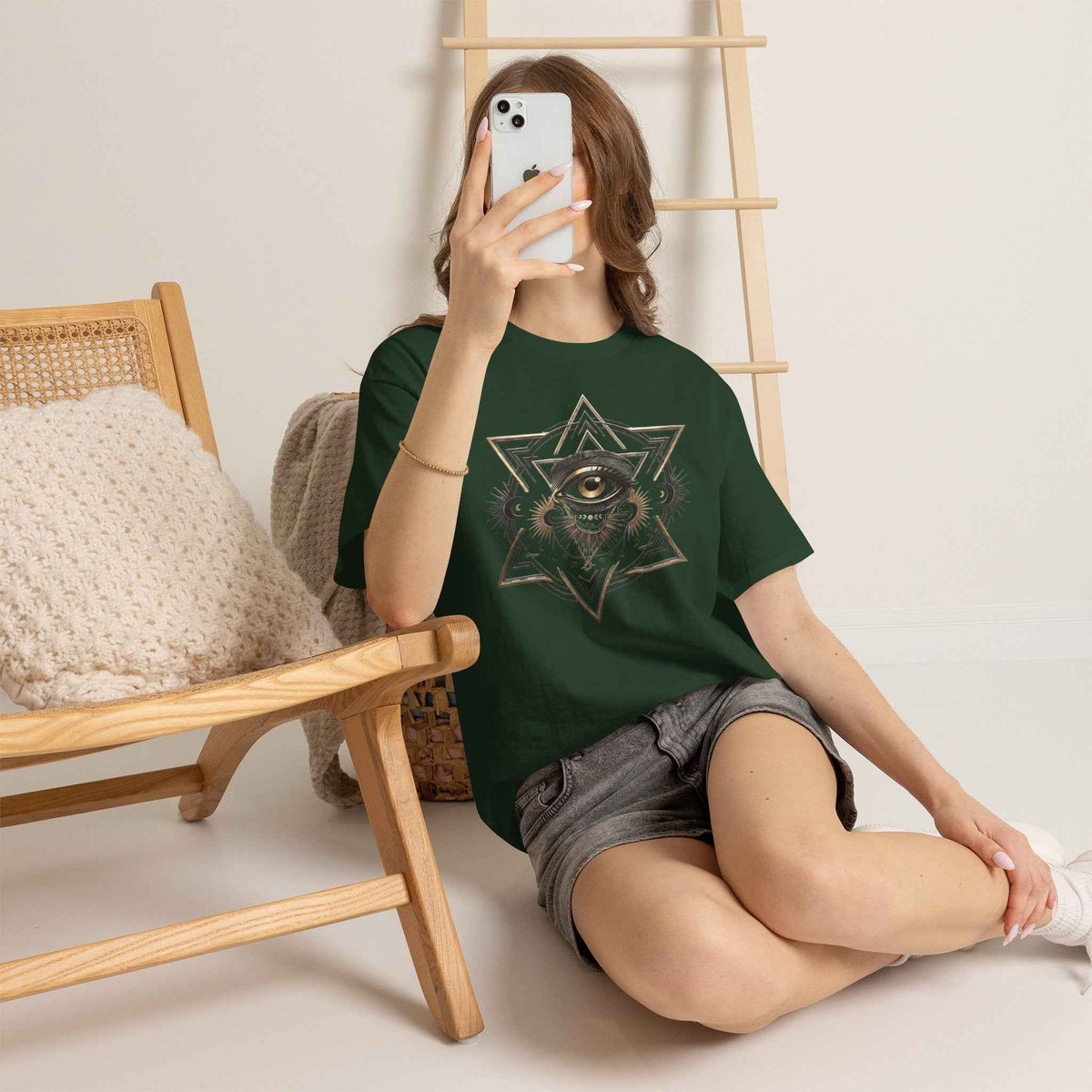 Mystic Eye & Sacred Geometry Graphic Tee - Dark Alternative Streetwear