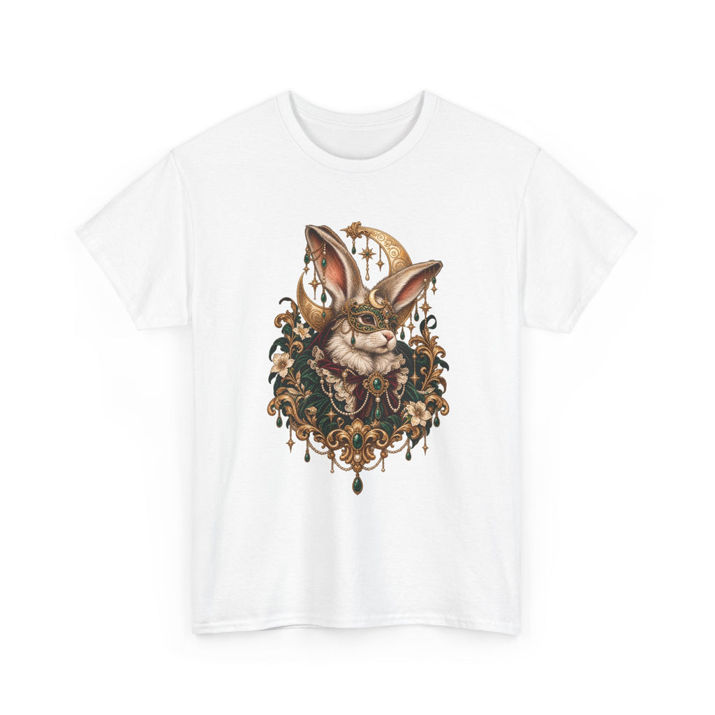 Velvet Masquerade Rabbit Graphic Tee | Gothic Baroque Bunny Shirt | Gildan 5000