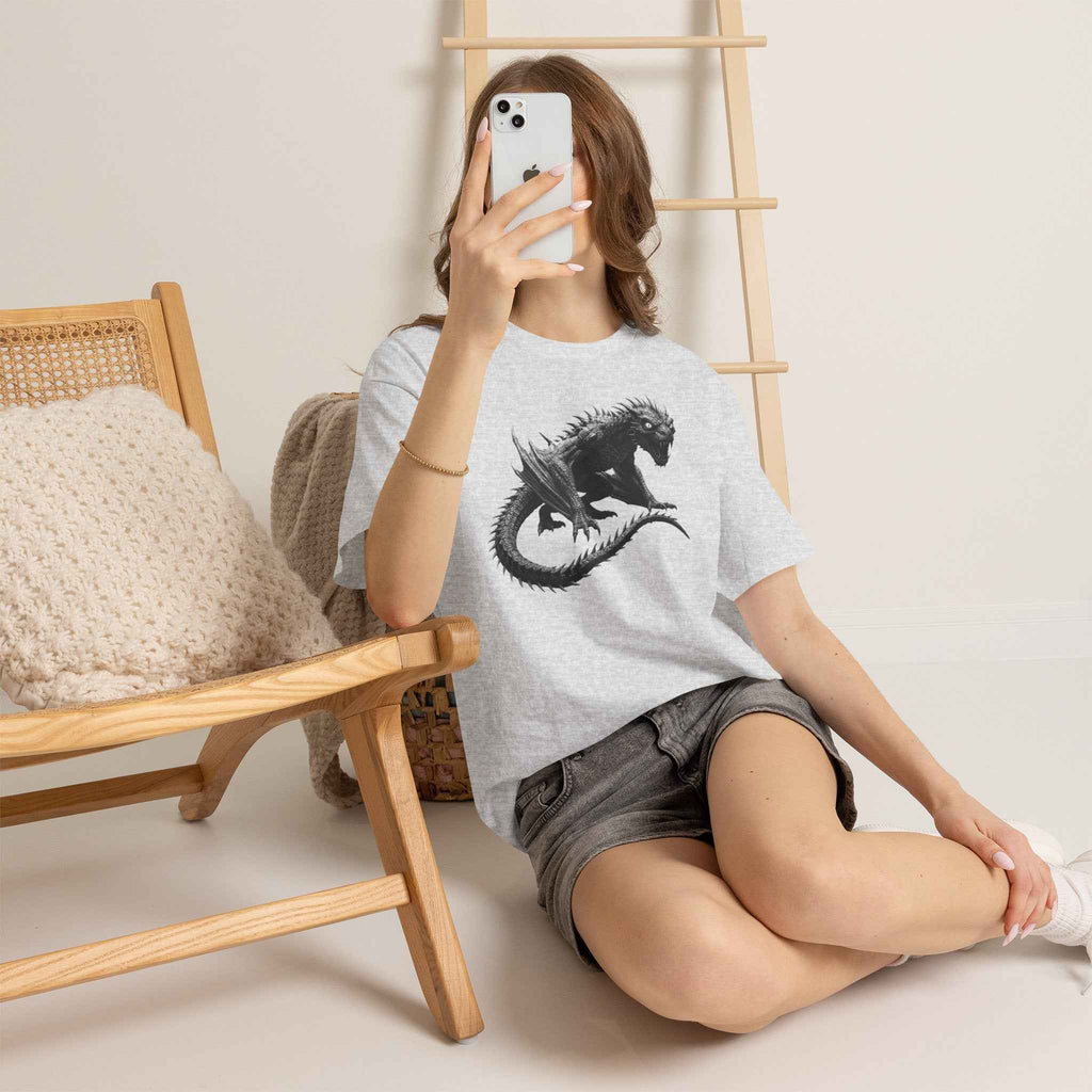 Fierce Dragon Graphic Tee - Dark Fantasy Streetwear Tee