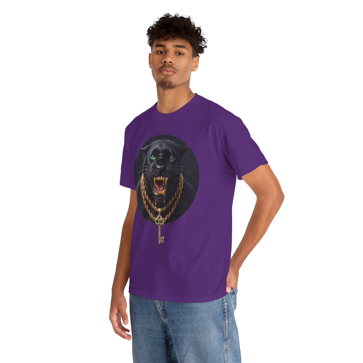 White Iced Out Panther Graphic Tee - Premium Heavy Cotton Streetwear