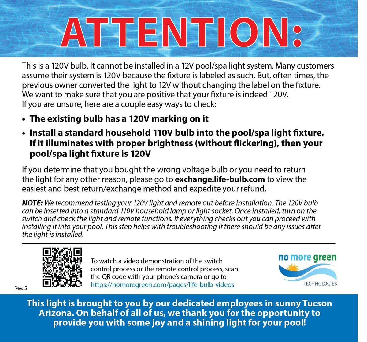 Bombilla LED Inteligente para Piscinas con Refrigeración y Memoria de Color - Resistente por Vida