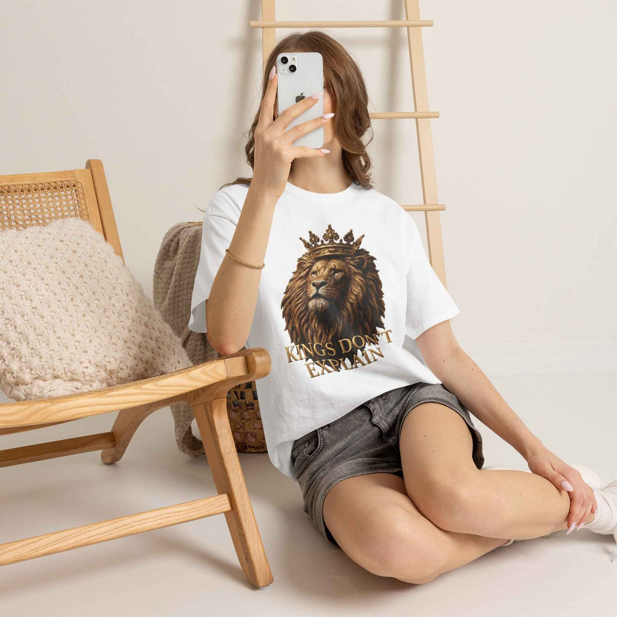 Lion King Crown Tee - Motivational Confidence Quote Shirts for Bold Leaders