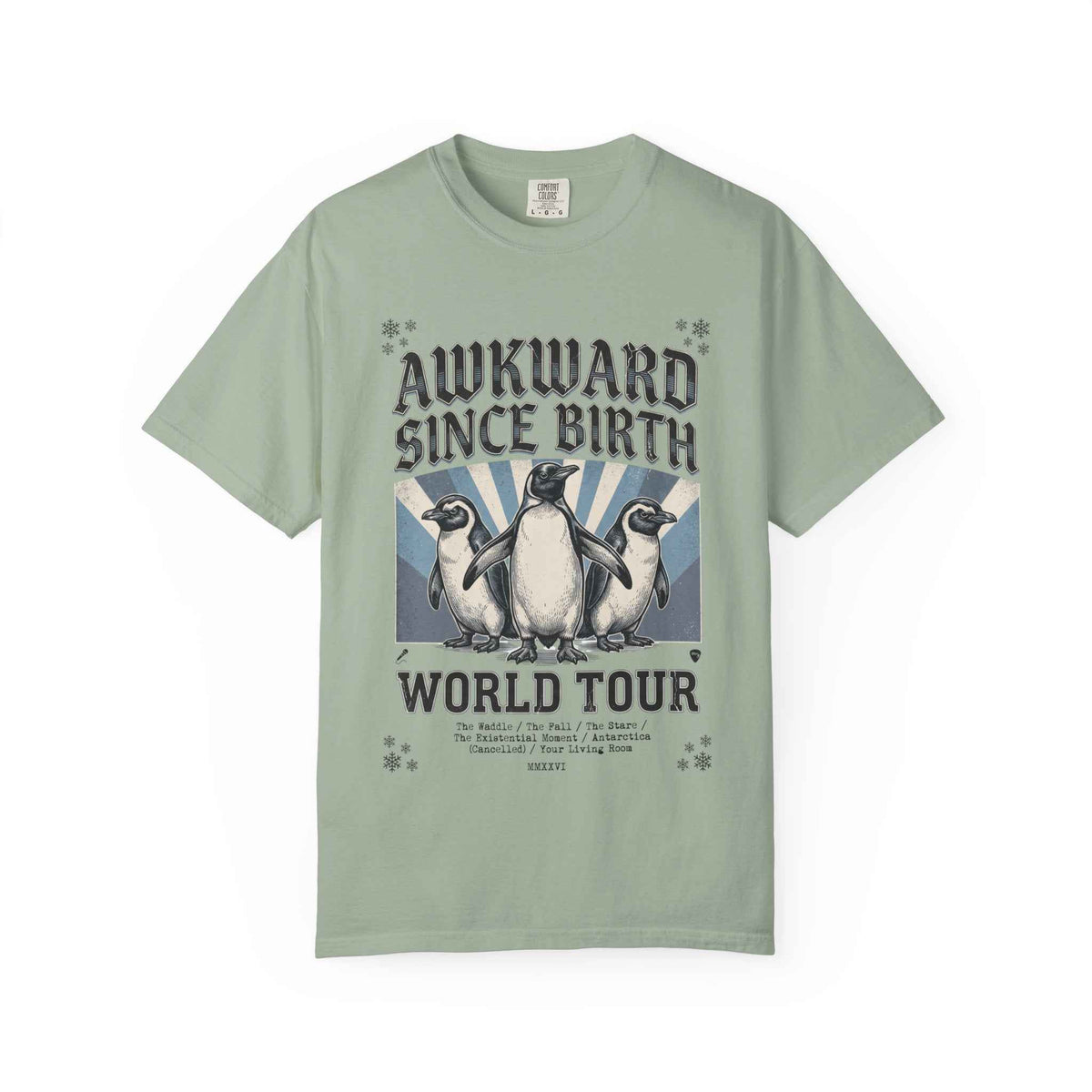 Vintage Washed Comfort Colors Penguin Tour Ironic Tee - Heavyweight Boxy