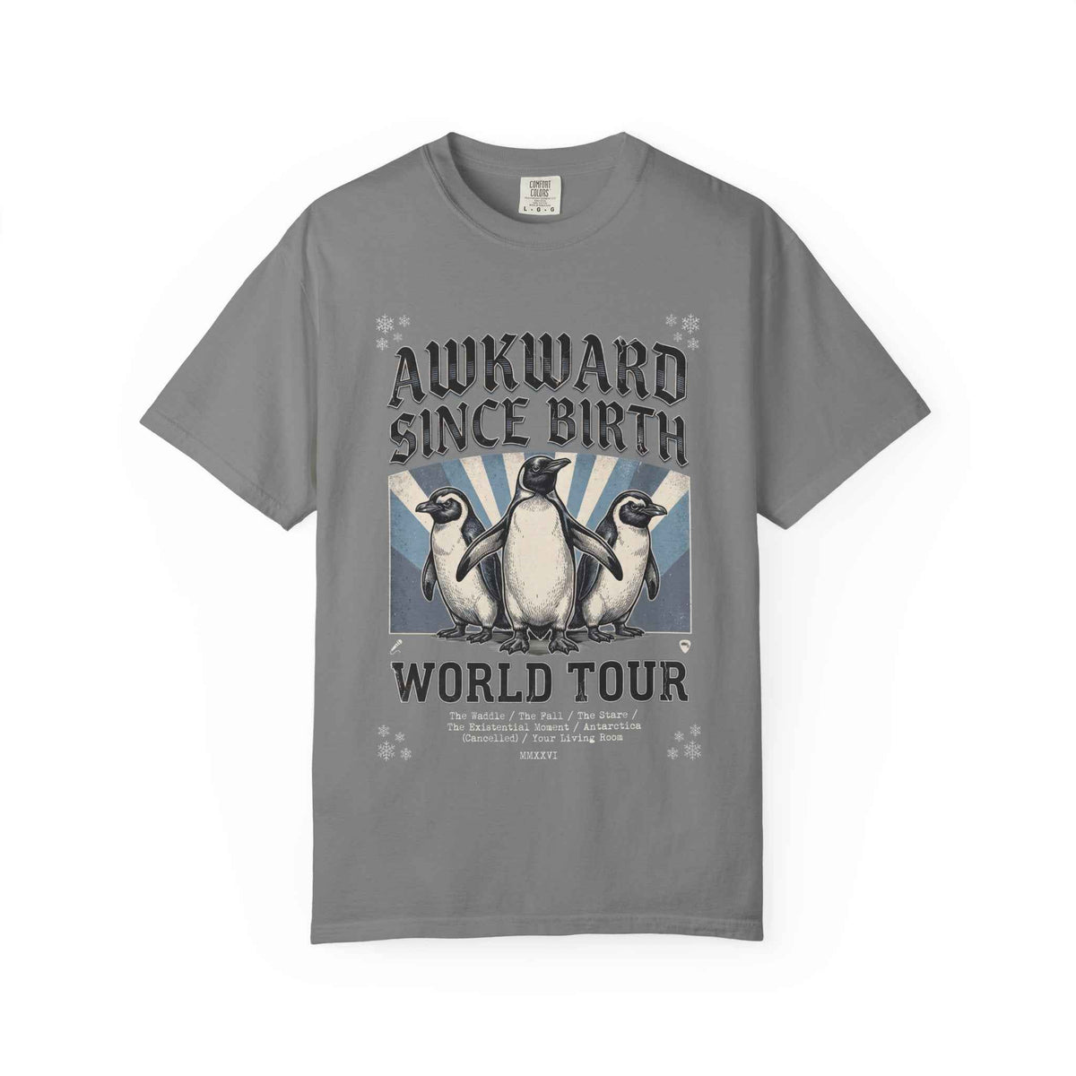 Vintage Washed Comfort Colors Penguin Tour Ironic Tee - Heavyweight Boxy
