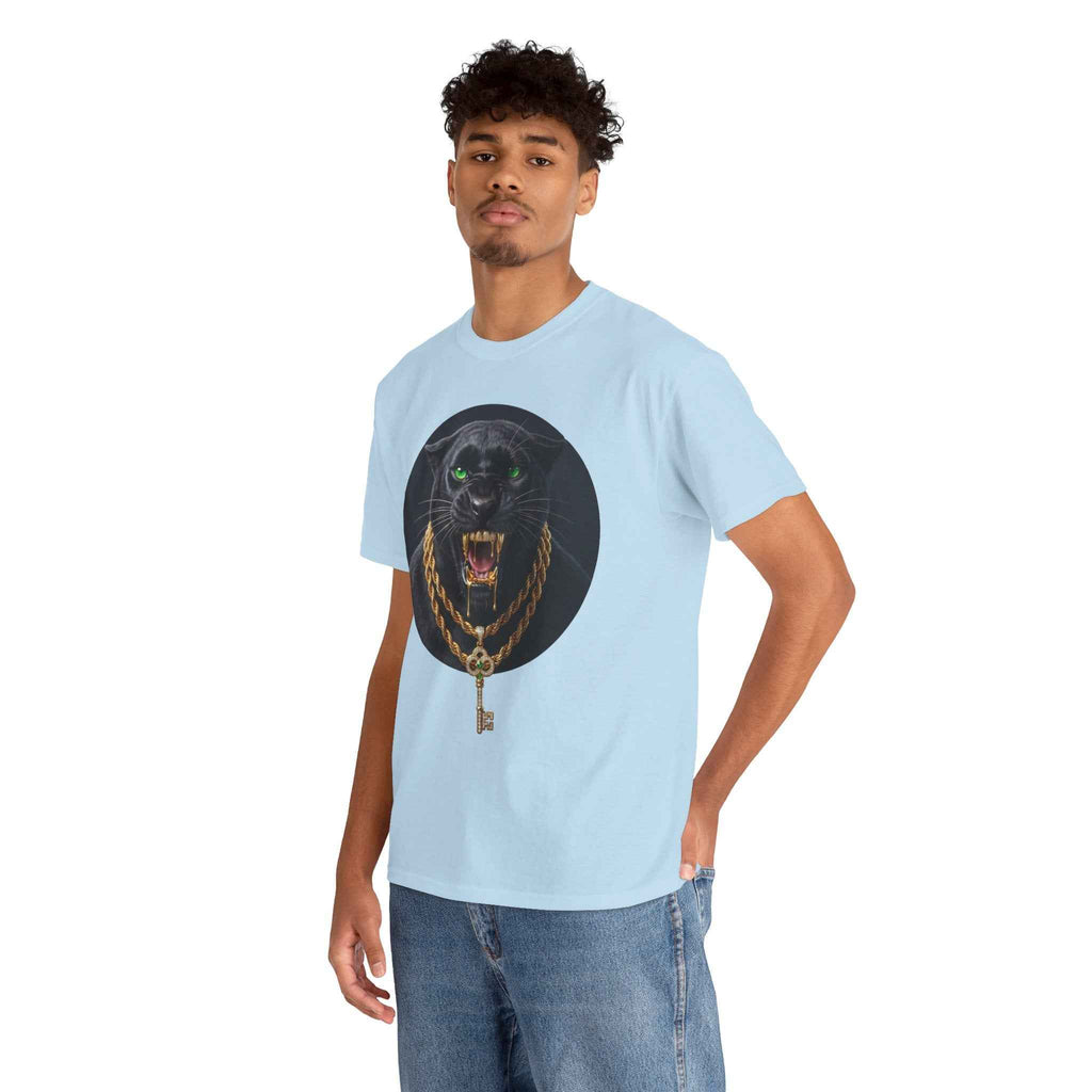 White Iced Out Panther Graphic Tee - Premium Heavy Cotton Streetwear