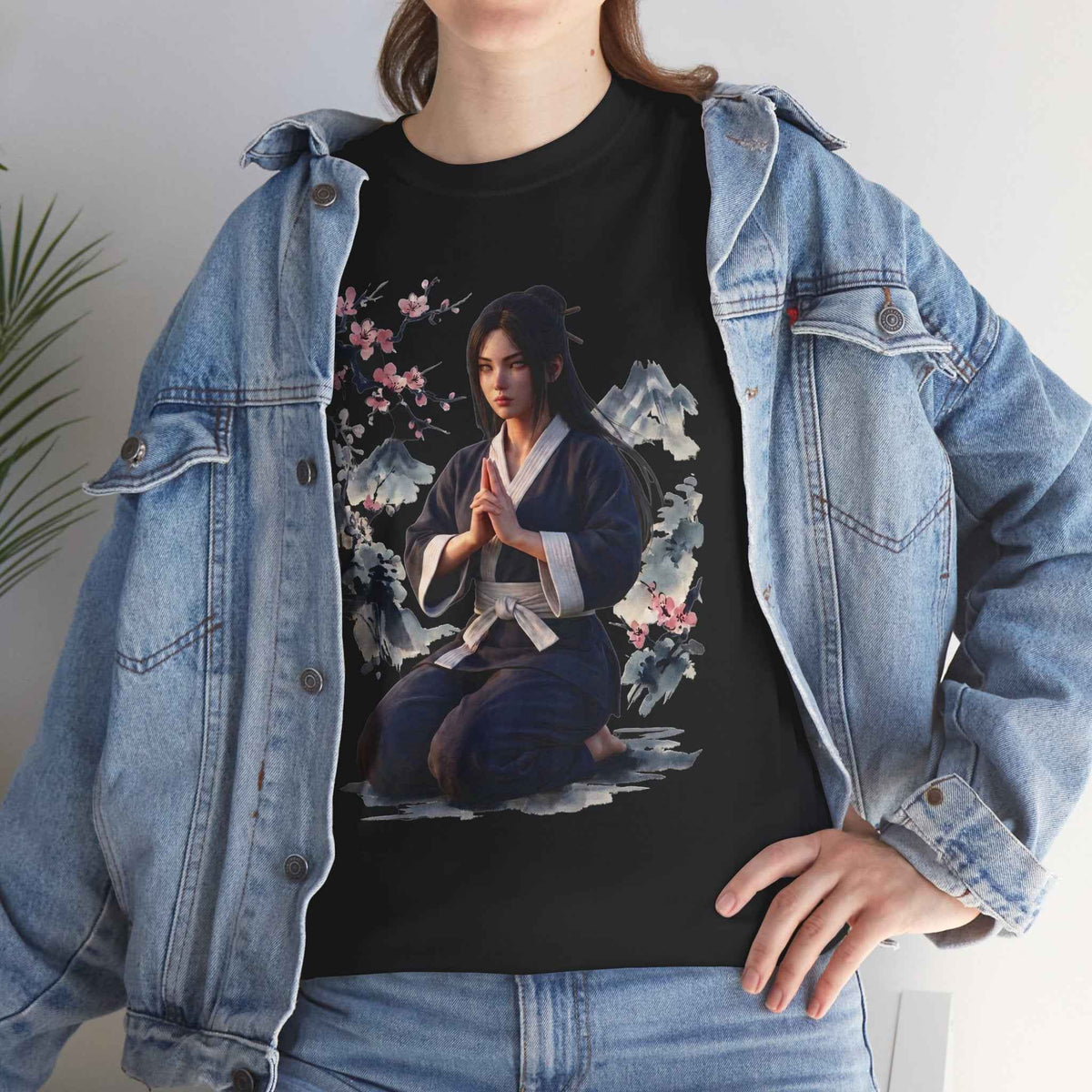 Japanese Aesthetic Kunoichi Sakura Graphic T-Shirt Anime