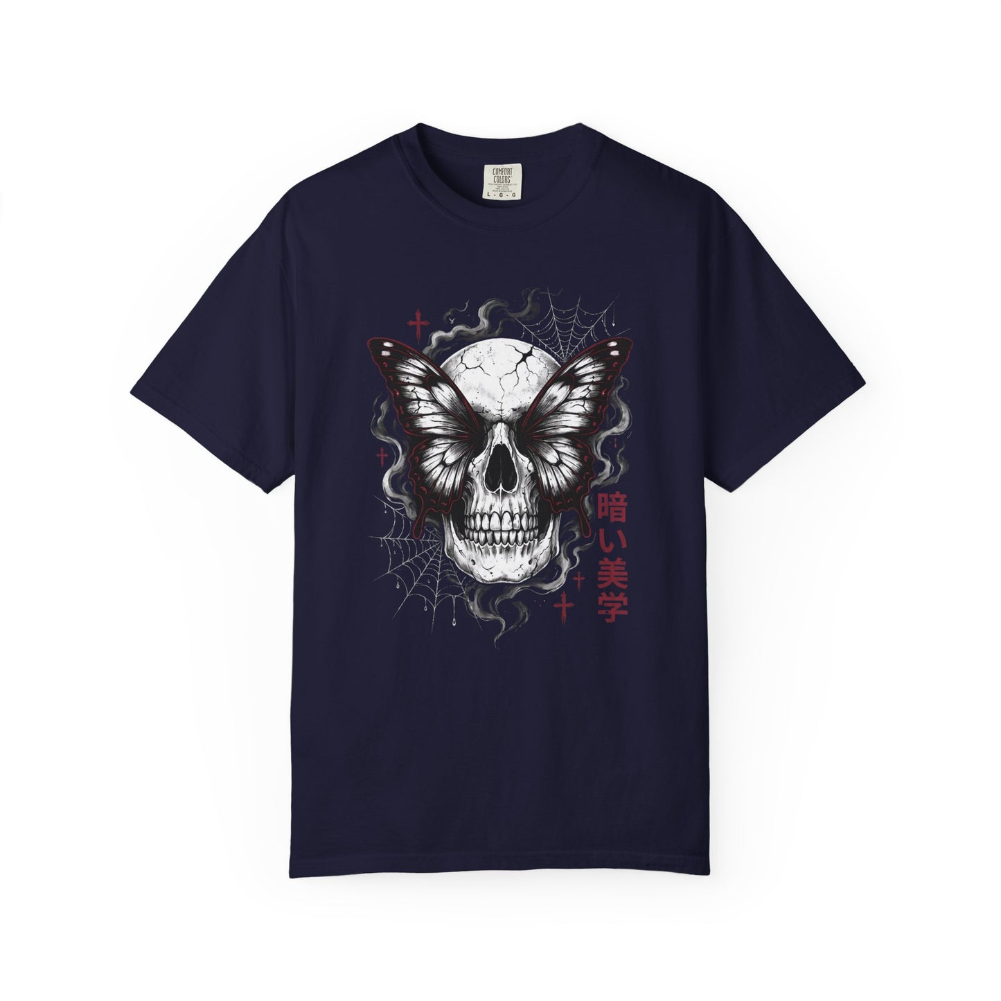 Skull Butterfly T-Shirt — Dark Aesthetic "暗い美学" Graphic Tee