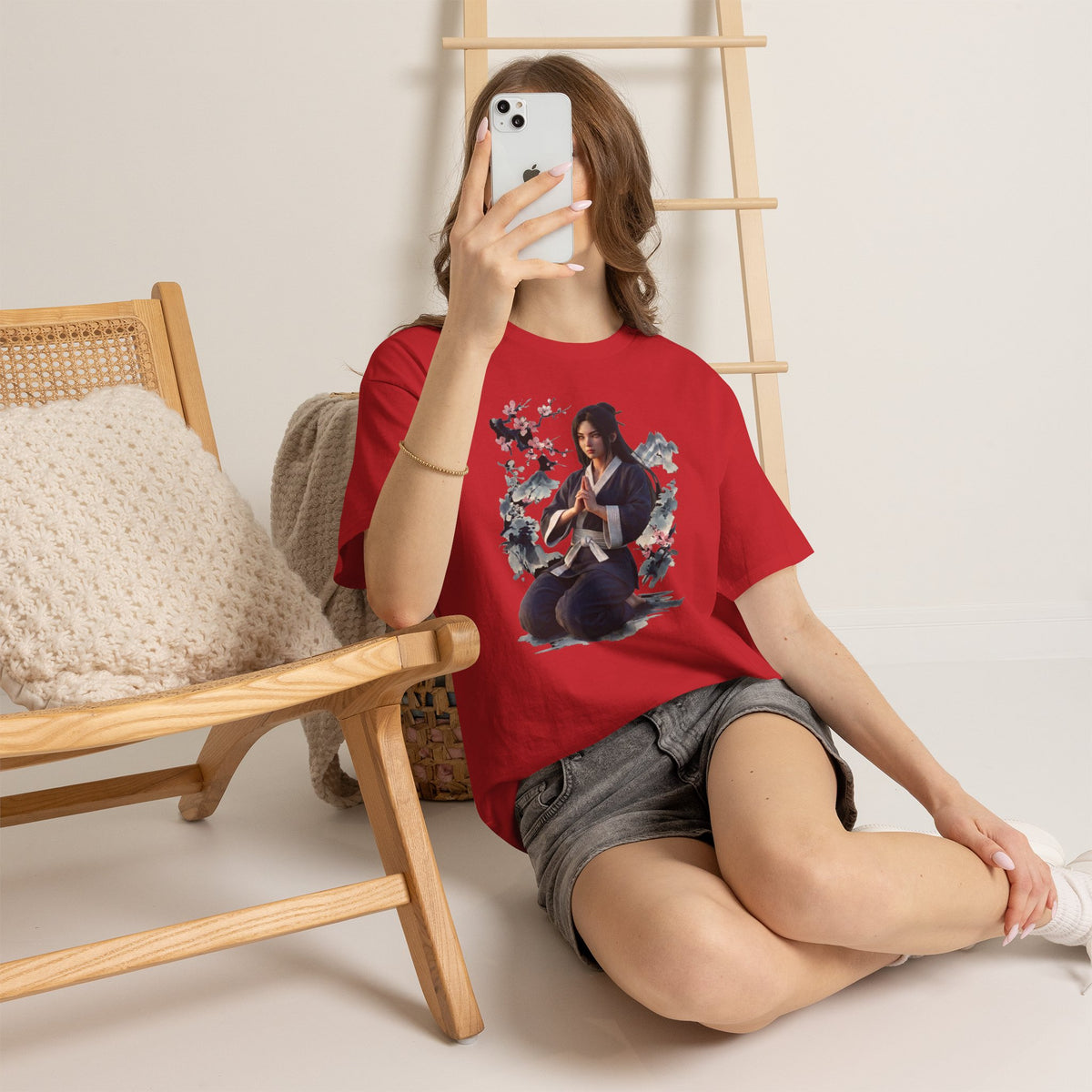Japanese Aesthetic Kunoichi Sakura Graphic T-Shirt Anime