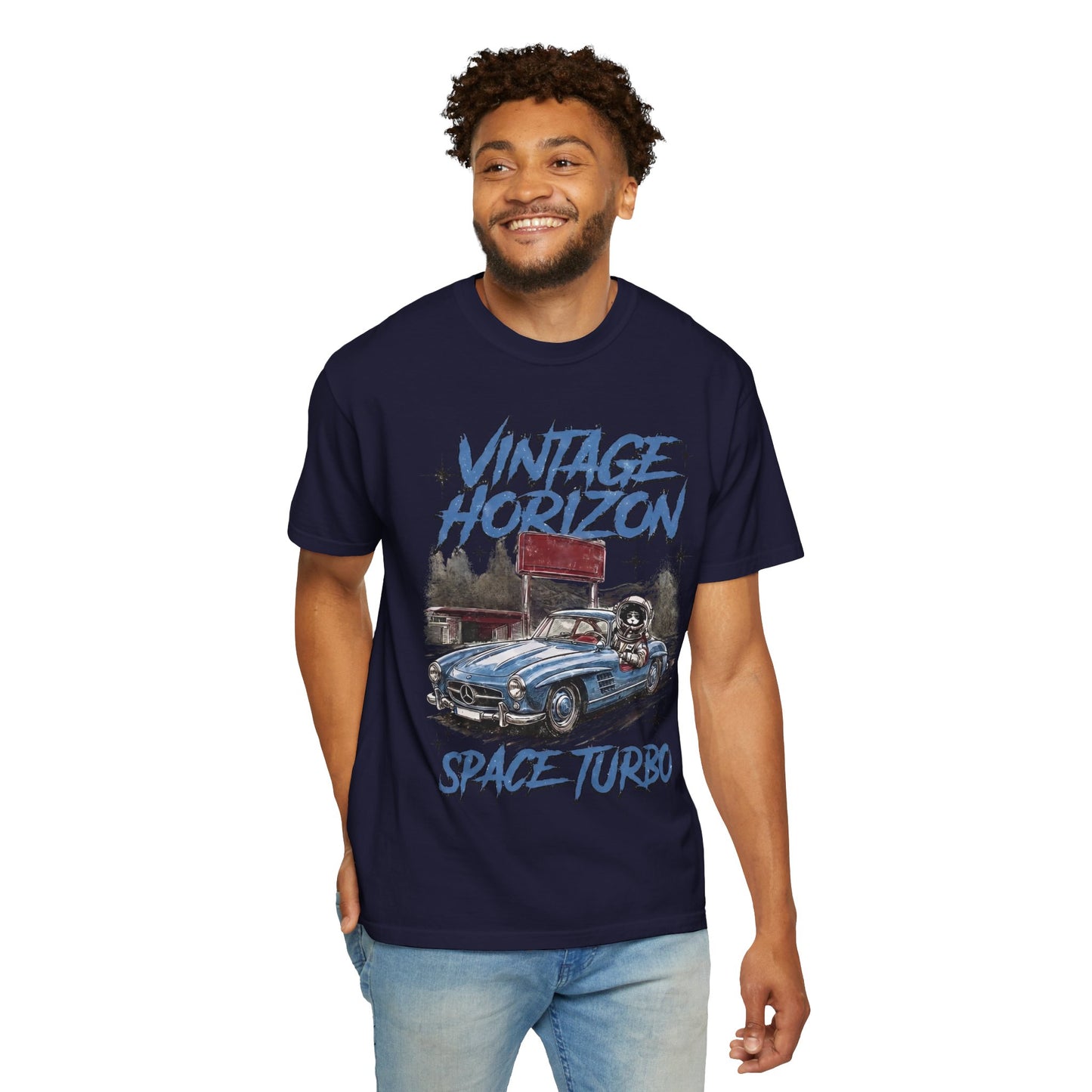 Vintage Horizon Space Turbo T‑Shirt — Retro Car Graphic Tee