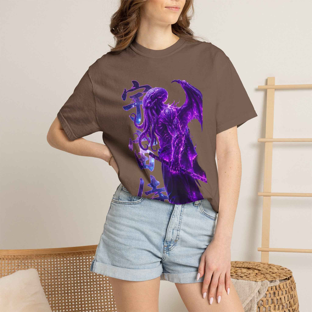 Purple Galaxy Monster Shirt Japanese Aesthetic T Shirt Cosmic Horror Graphic Tee Harajuku Streetwear Comfort Colors 1717 Apparel