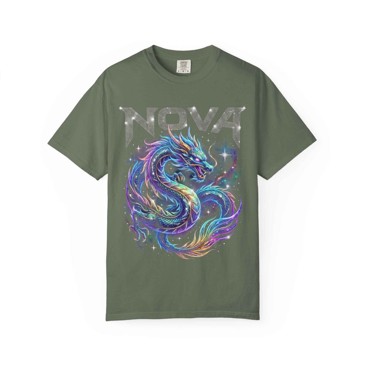 Retro Y2K Nova Celestial Dragon Graphic Tee - Heavyweight Cotton