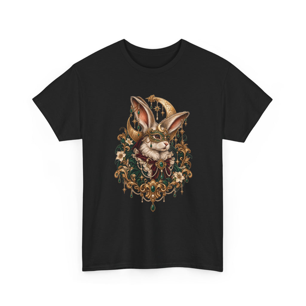 Velvet Masquerade Rabbit Graphic Tee | Gothic Baroque Bunny Shirt | Gildan 5000