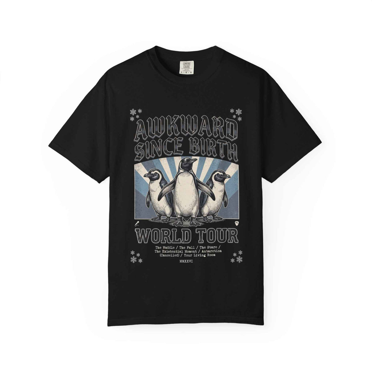 Vintage Washed Comfort Colors Penguin Tour Ironic Tee - Heavyweight Boxy