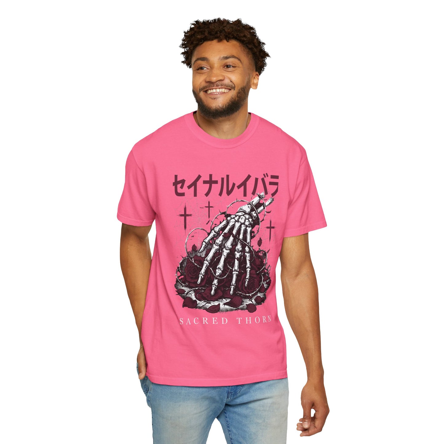 T-Shirt — Sacred Thorn Skeleton Hands Graphic Tee (セイナルイバラ)