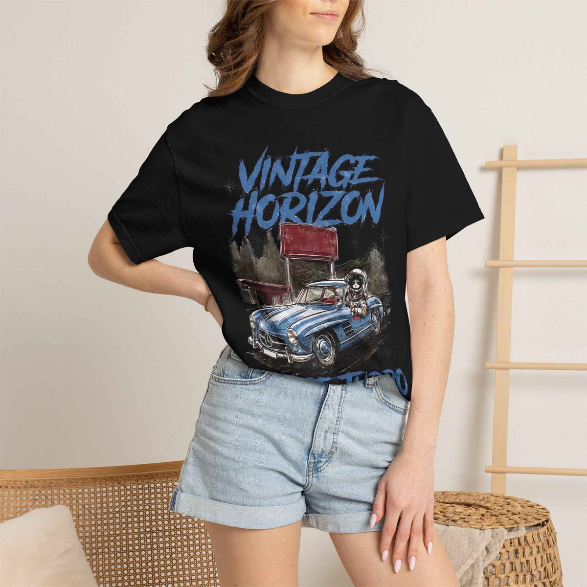 Vintage Horizon Space Turbo T‑Shirt — Retro Car Graphic Tee