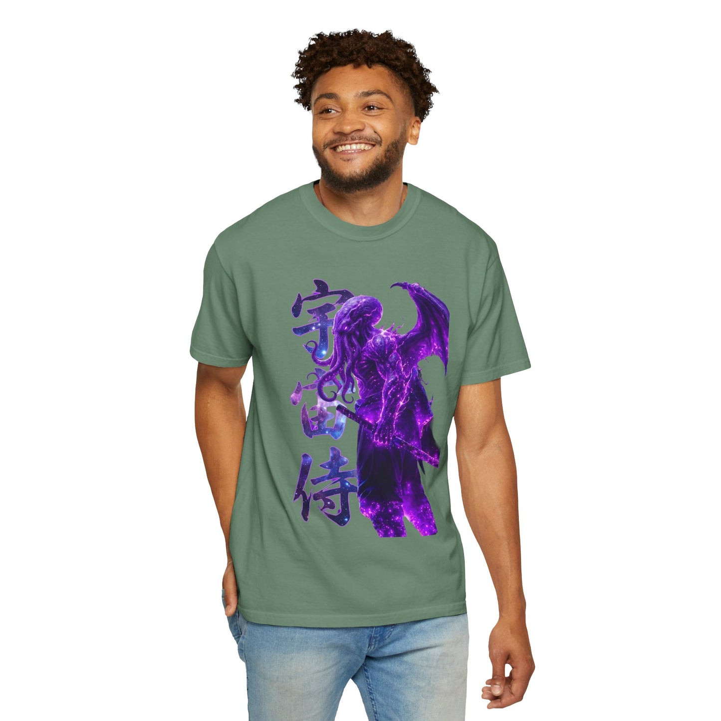 Purple Galaxy Monster Shirt Japanese Aesthetic T Shirt Cosmic Horror Graphic Tee Harajuku Streetwear Comfort Colors 1717 Apparel