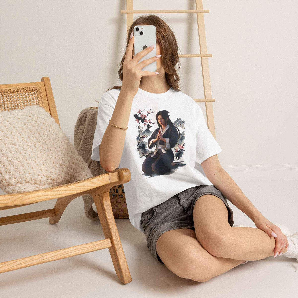 Japanese Aesthetic Kunoichi Sakura Graphic T-Shirt Anime